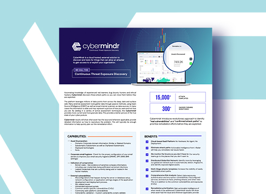 CyberMindr Datasheet: Continuous Threat Exposure Discovery